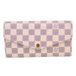 Damier Azur checkered wallet with front flap and gold snap, LOUIS VUITTON