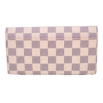 Damier Azur checkered wallet, closed front with flap and gold snap