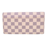 Damier Azur checkered wallet, closed front with flap and gold snap