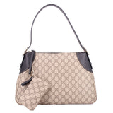 GUCCI LARGE EMBLEM SHOULDER BAGS BROWN/BLACK