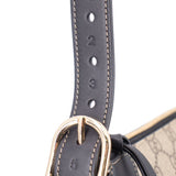 GUCCI LARGE EMBLEM SHOULDER BAGS BROWN/BLACK