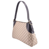 GUCCI LARGE EMBLEM SHOULDER BAGS BROWN/BLACK