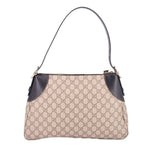 Large shoulder bag with GG monogram canvas, dark side accents, and gold-tone hardware