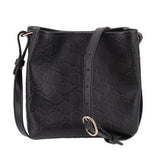 GUCCI EMBLEM SMALL BUCKET CROSSBODYS BLACK