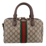 GUCCI OPHIDIA BOSTON HANDLE BAG BROWN/WEB