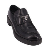 PRADA TRIANGLE LOGO LOAFERS BLACK 39 EU | 9 US