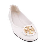 TORY BURCH REVA LEATHER BALLET FLATS WHITE 9 US