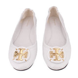 TORY BURCH REVA LEATHER BALLET FLATS WHITE 9 US