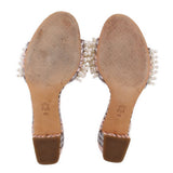 TORY BURCH TATIANA BEADED PEARL SLIDE SANDALS MULTI 9 US
