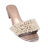 TORY BURCH TATIANA BEADED PEARL SLIDE SANDALS MULTI 9 US