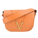 VERSACE VIRTUS FLAP CROSSBODYS BROWN