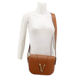 VERSACE VIRTUS FLAP CROSSBODYS BROWN