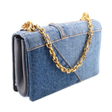 DOLCE & GABBANA DG GIRLS PATCHWORK DENIM CROSSBODYS BLUE