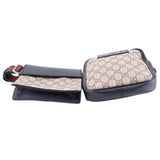 GUCCI TWO POUCH BELT BAGS BROWN/BLK