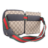 GUCCI TWO POUCH BELT BAGS BROWN/BLK
