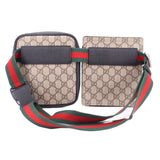 GUCCI TWO POUCH BELT BAGS BROWN/BLK