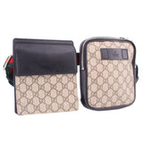 GUCCI TWO POUCH BELT BAGS BROWN/BLK