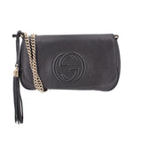 GUCCI SOHO DISCO FLAP CROSSBODYS BLACK