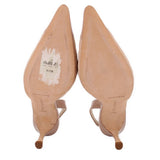 MANOLO QUILTED HEELS NUDE 38.5 EU | 8 US