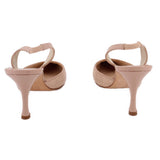 MANOLO QUILTED HEELS NUDE 38.5 EU | 8 US