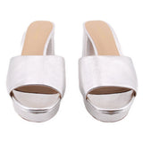 VERONICA BEARD BLOCK HEELS SILVER 7 US