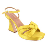 VICENZA KNOTTED PLATFORM HEELS YELLOW 9 US