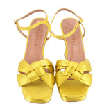 VICENZA KNOTTED PLATFORM HEELS YELLOW 9 US