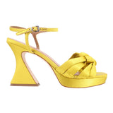 VICENZA KNOTTED PLATFORM HEELS YELLOW 9 US