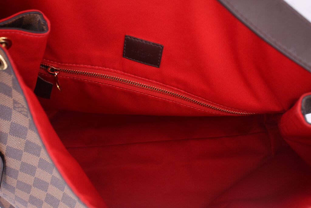 LOUIS VUITTON Graceful MM shoulder bag interior lining with zip pocket detail