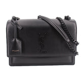 SAINT LAURENT SUNSET MEDIUM CROSSBODYS BLACK