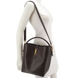 SAINT LAURENT LE 37 BUCKET SHOULDER BAGS BROWN