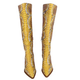 SAM EDELMAN SNAKE BOOTS YELLOW 7.5 US