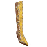 SAM EDELMAN SNAKE BOOTS YELLOW 7.5 US
