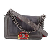 CHANEL BOY BAG CUBE CROSSBODYS PEWTER