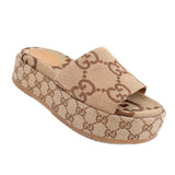 GUCCI JUMBO GG SANDALS BROWN 38.5 EU | 8.5 US