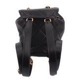 CHANEL MINI LOGO QUILTED BACKPACKS BLACK