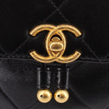 CHANEL MINI LOGO QUILTED BACKPACKS BLACK