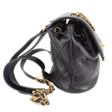 CHANEL MINI LOGO QUILTED BACKPACKS BLACK