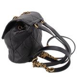 CHANEL MINI LOGO QUILTED BACKPACKS BLACK