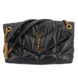 SAINT LAURENT LOU PUFFER CROSSBODYS BLACK SM