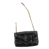 SAINT LAURENT LOU PUFFER CROSSBODYS BLACK SM