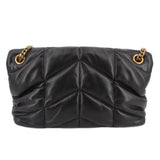 SAINT LAURENT LOU PUFFER CROSSBODYS BLACK SM