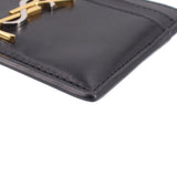 SAINT LAURENT TRI COLOR CARD WALLETS BLACK