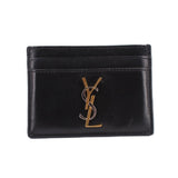 SAINT LAURENT TRI COLOR CARD WALLETS BLACK