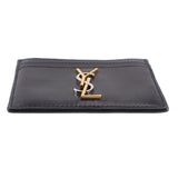 SAINT LAURENT TRI COLOR CARD WALLETS BLACK