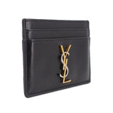 SAINT LAURENT TRI COLOR CARD WALLETS BLACK