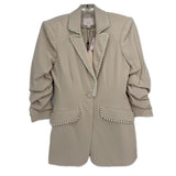CINQ A SEPT PEARL TRIM BLAZERS CREAM XS