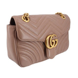 GUCCI MEDIUM MARMONT CROSSBODYS TAUPE