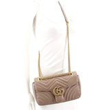 GUCCI MEDIUM MARMONT CROSSBODYS TAUPE