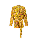 BADGLEY MISCHKA EMBELLISHED BLAZERS YELLOW XS
